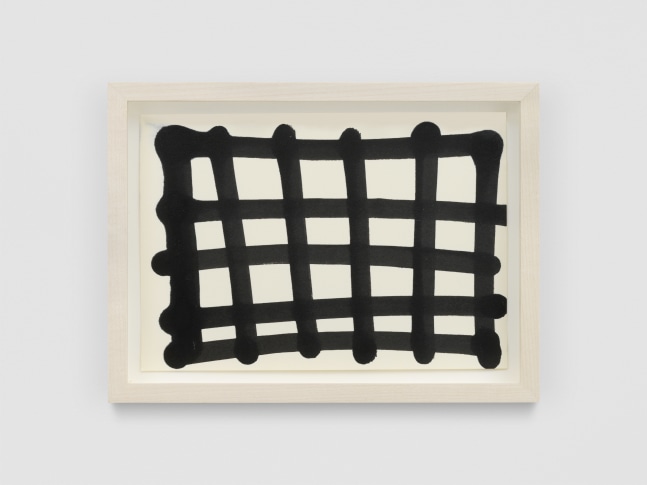 Greyscale painting of forms by Amy Feldman