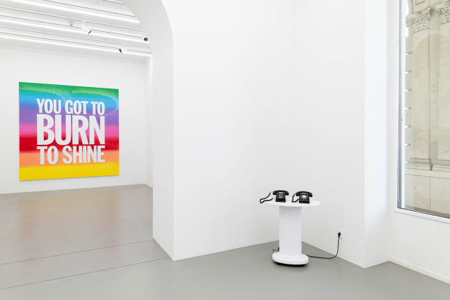Installation view, John Giorno, God Complex, Galerie Eva Presenhuber, Vienna, 2024