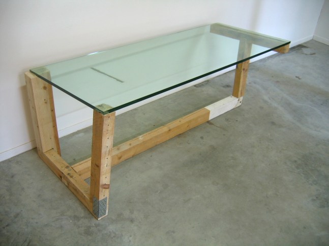 Installation view of sculptures by Oscar Tuazon