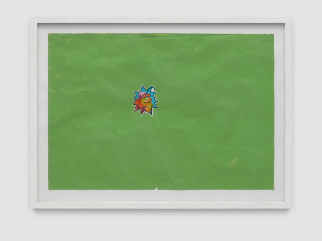 Ohne Titel

1981

Sticker and lacquer on wrapping paper

Sheet 62 x 90 cm / 24 3/8 x 35 3/8 in

Frame 77 x 104 x 3 cm / 30 3/8 x 41 x 1 1/8 in

&amp;copy; Archiv Franz West &amp;copy; Estate Franz West