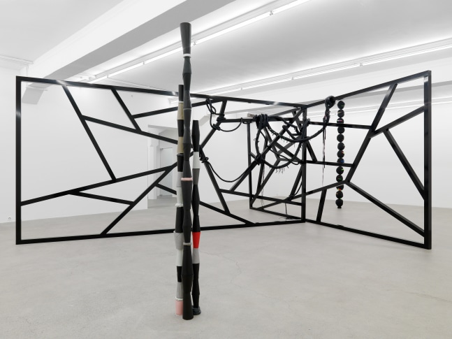Installation view of sculptures by Eva Rothschild