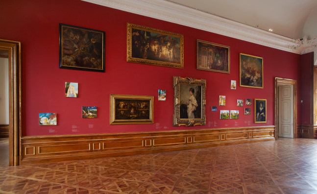 Installation view of paintings by Karen Kilimnik