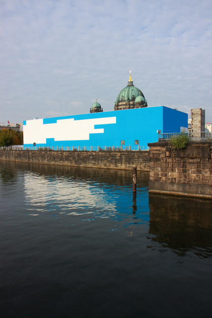 Installation view of wall work by Gerwald Rockenschaub