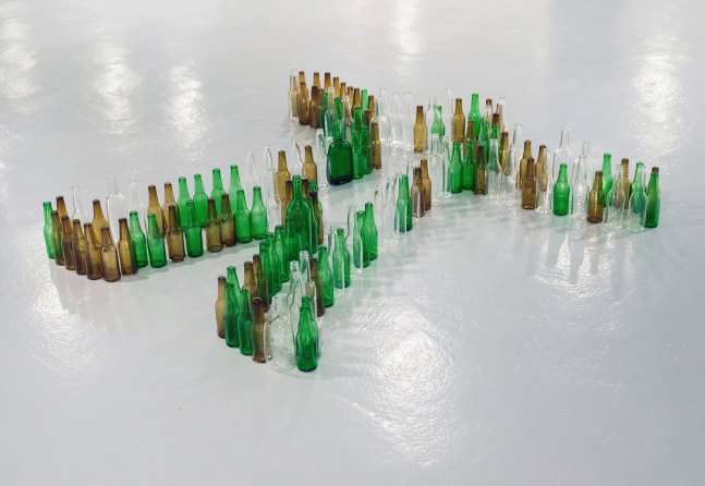 Installation view of sculptures by Valentin Carron