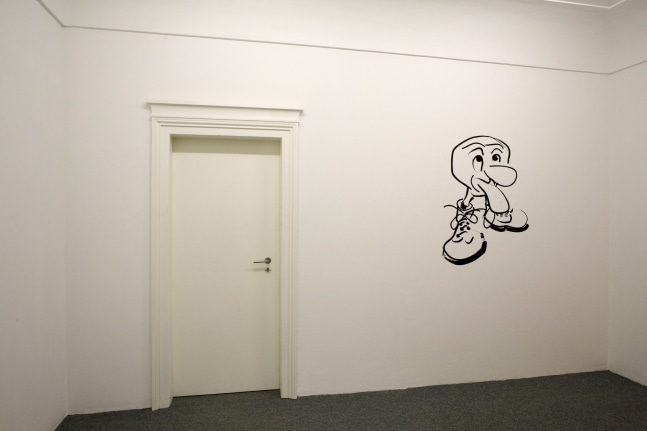 Installation view of sculptures by Liam Gillick