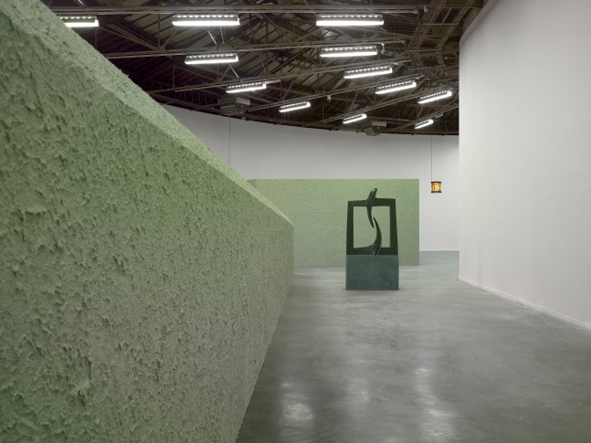 Installation view of sculptures by Valentin Carron