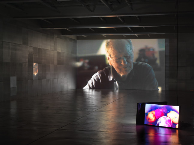 Installation view of Douglas Gordon film and installation exhibition