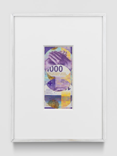 CHF (Swiss franc) 1000 note collage by Walead Beshty