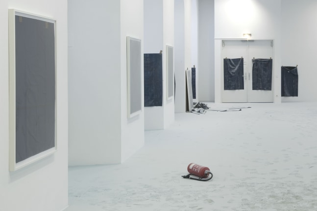Installation view of sculptures by Matias Faldbakken