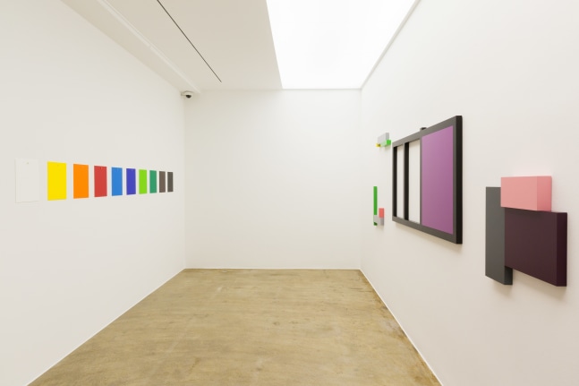 Installation view of wall works by Gerwald Rockenschaub