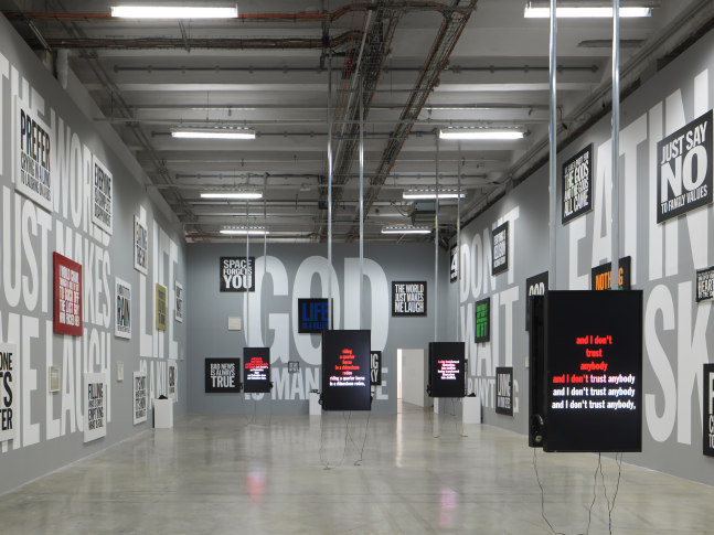 Installation view of works by John Giorno