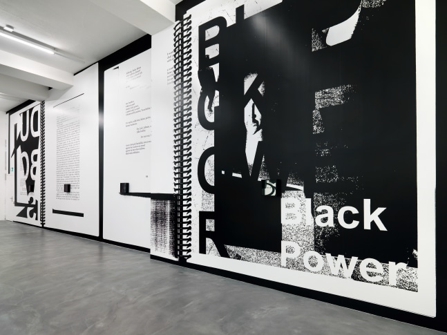 Installation view of Adam Pendleton wall-based works