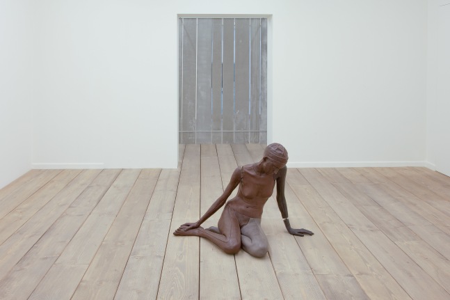 Installation view of sculptures by Ugo Rondinone