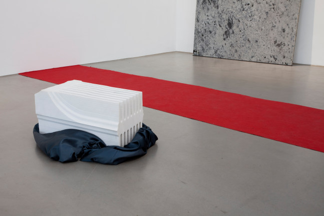 Installation view of sculptures by Trisha Donnelly