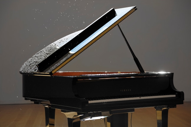 Installation view of sculptures by Liam Gillick