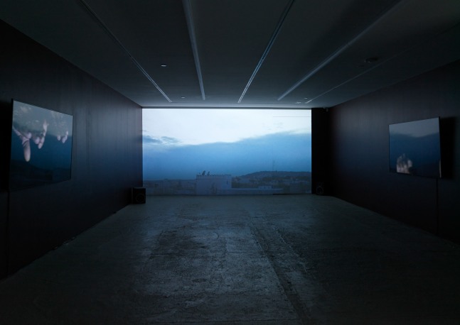 Installation view of Douglas Gordon film and installation exhibition