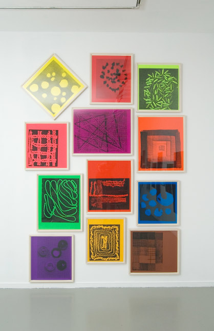 Installation view of works by Steven Shearer