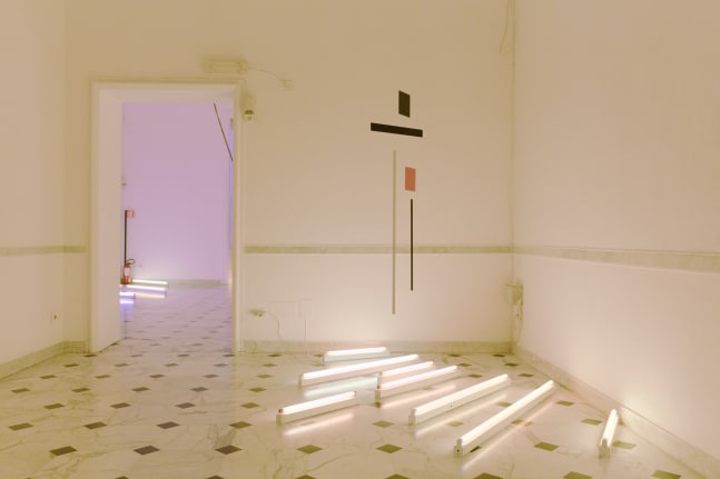 Installation view of sculptures by Mark Handforth