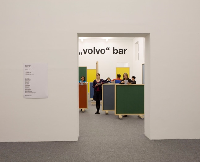 Installation view of sculptures by Liam Gillick