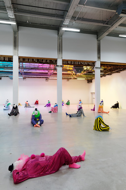 Installation view of sculptures by Ugo Rondinone