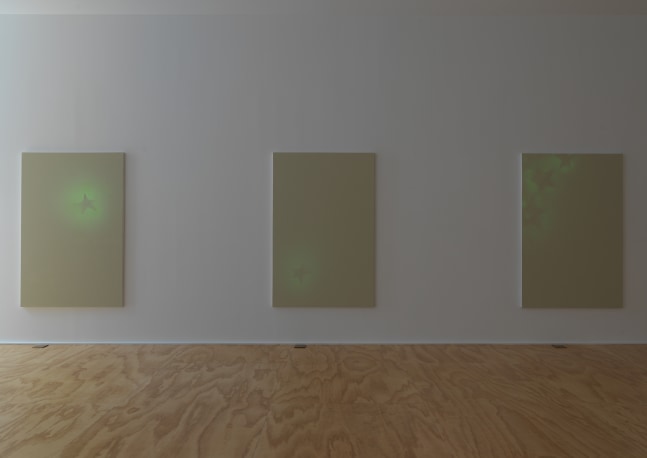 Installation view of paintings by Koo Jeong A