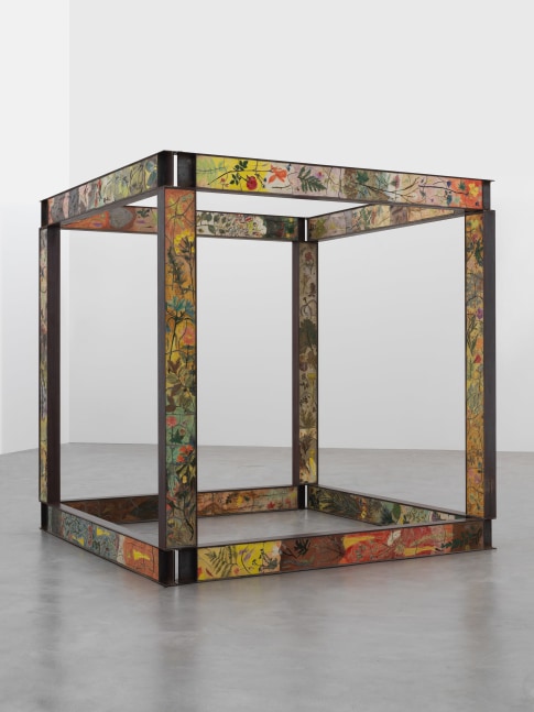 Room

2019

I-beams, ceramic

Unique

244 x 244 x 244 cm / 96 x 96 x 96 in

&amp;copy; Sam Falls