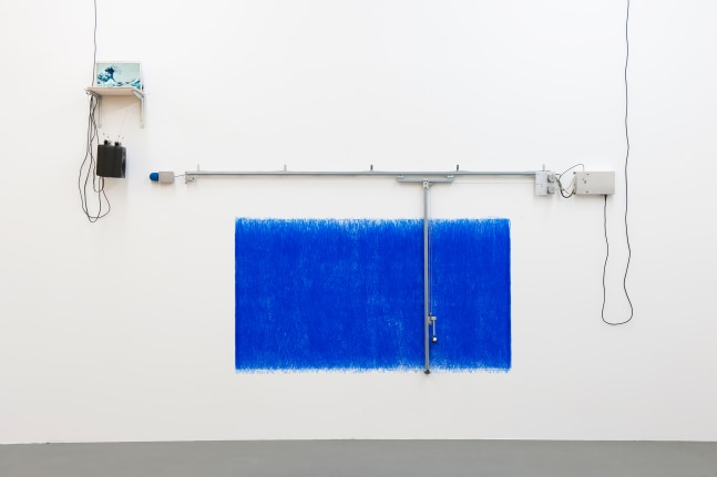 Installation view of sculptures by Angela Bulloch