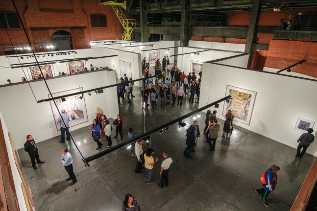 Installation view of photographs by Candida Höfer