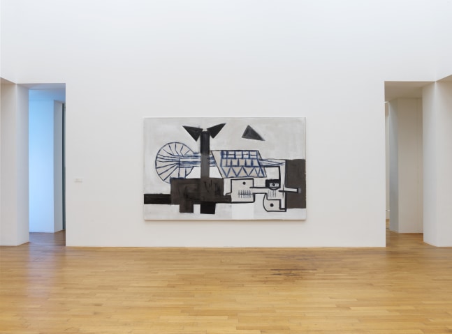 Installation view of paintings by Tobias Pils