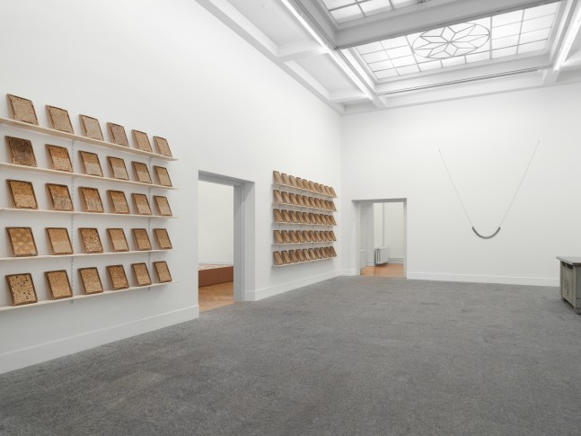 Installation view of sculptures and paintings by Jean-Frédéric Schnyder