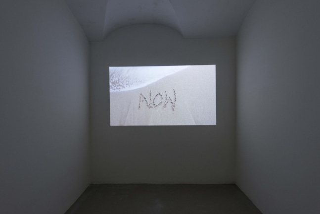 Installation view of sculptures and paintings by Sam Falls