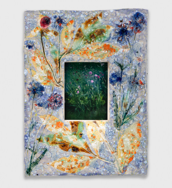 Photography in a ceramic artist frame by Sam Falls