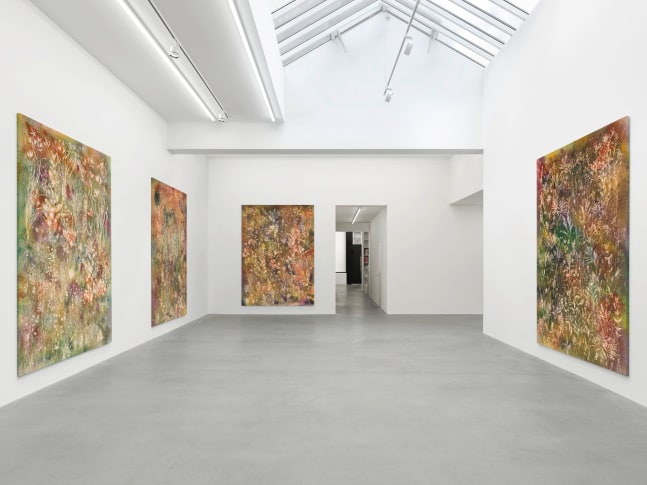 Installation view, Sam Falls, Galerie Eva Presenhuber, Waldmannstrasse, Zurich, 2025