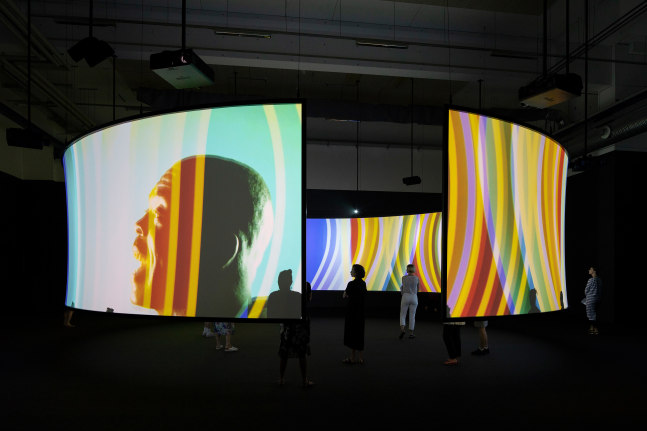 Installation view of Works by Doug Aitken