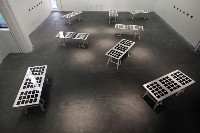 Installation view of photographs by Peter Fischli and David Weiss