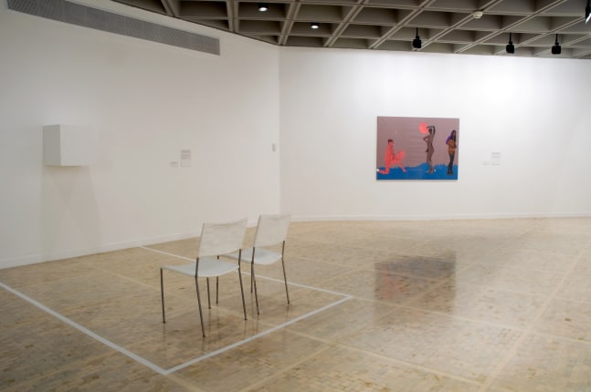 Installation view of works by Franz West