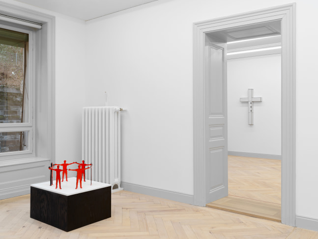 Installation view of Valentin Carron sculpture exhibition