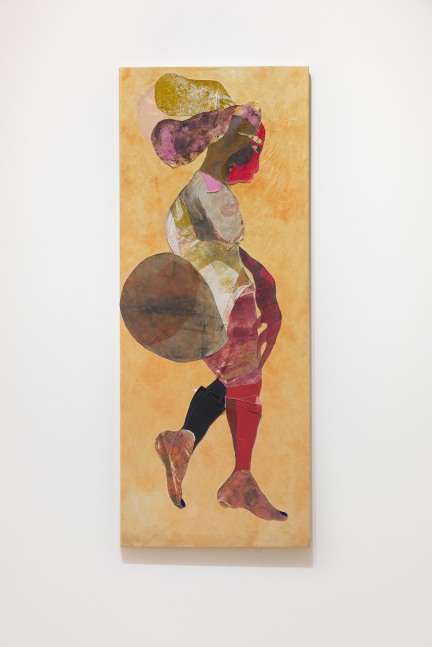 Installation view of paintings by Tschabalala Self