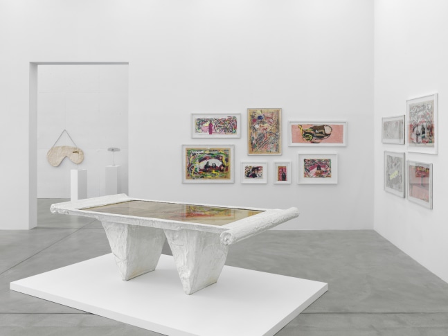 Installation view, Franz West, Die fr&amp;uuml;hen Werke / Early Works, Galerie Eva Presenhuber, Maag Areal, Zurich, 2025