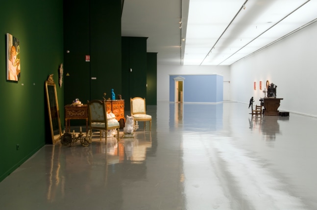 Installation view of works by Karen Kilimnik