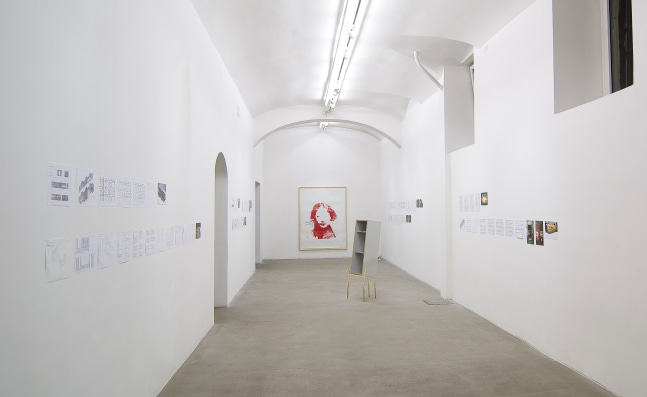 Installation view of works by Oscar Tuazon