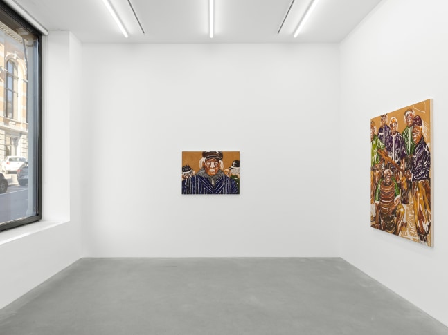 Installation view of paintings by Chase Hall