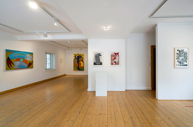 Installlation view, Austin Eddy, Vogel, Fisch und Farbe, Museum Penzberg &amp;ndash; Sammlung Campendonk, Penzberg, 2025