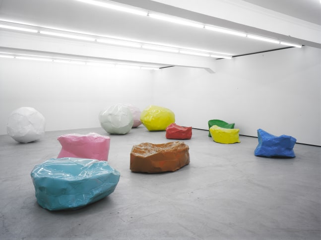 Installation view of Franz West sculptures exhibition