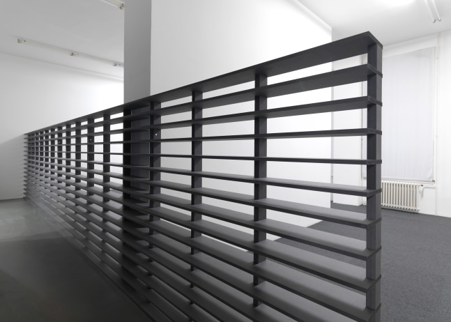 Installation view of sculptures by Liam Gillick