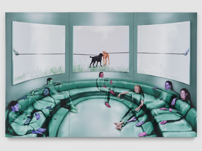 Green Room

2023

Gel medium, ink on PVC; 3 parts

265 x 135 x 4.5 cm / 104 3/8 x 53 1/8 x 1 3/4 in

Total dims. 265 x 405 x 4.5 cm / 104 3/8 x 159 1/2 x 1 3/4 in

&amp;copy; Louisa Gagliardi