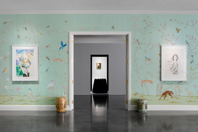 Installation view of works by Karen Kilimnik