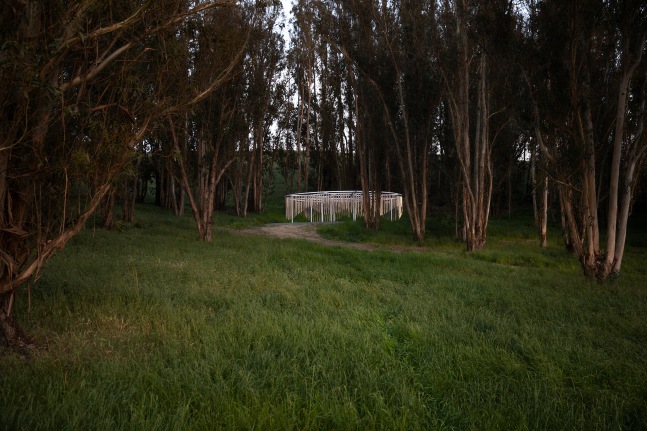 Installation view of living art installation by Doug Aitken