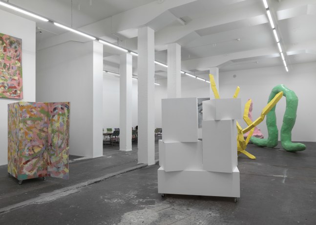 Installation view of Franz West sculptures exhibition