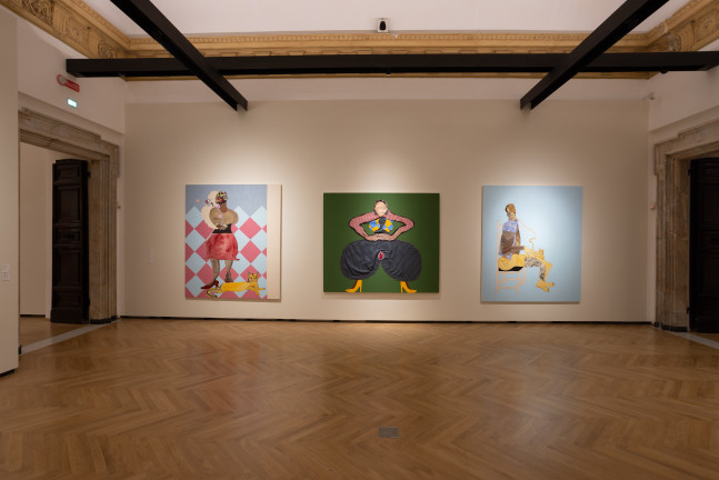 Installation view, Tschabalala Self, Day for Night: New American Realism, A&amp;iuml;shti Foundation, Palazzo Barberini, Rome, 2024